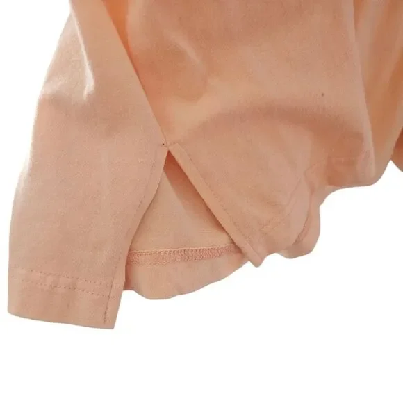 Bob Mackie Wearable Art Embroidered Cotton Stretch Top Women’s Plus 2X Peach - Picture 5 of 11
